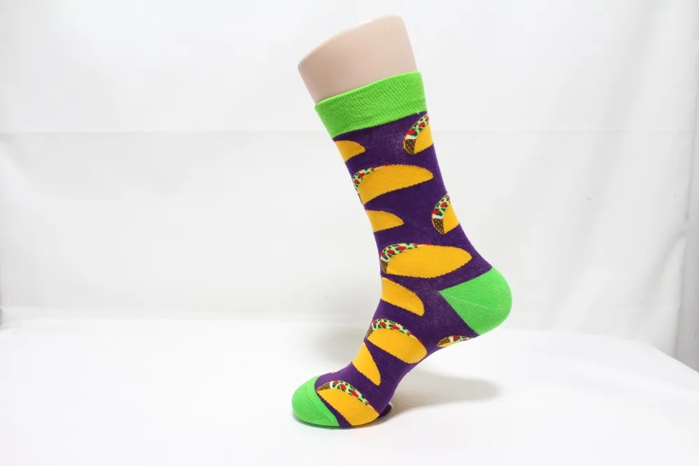 Высококачественные носки мужские хлопковые осенние-зимние Разноцветные Веселые носки мужские удобные дышащие уличные стильные фруктовые