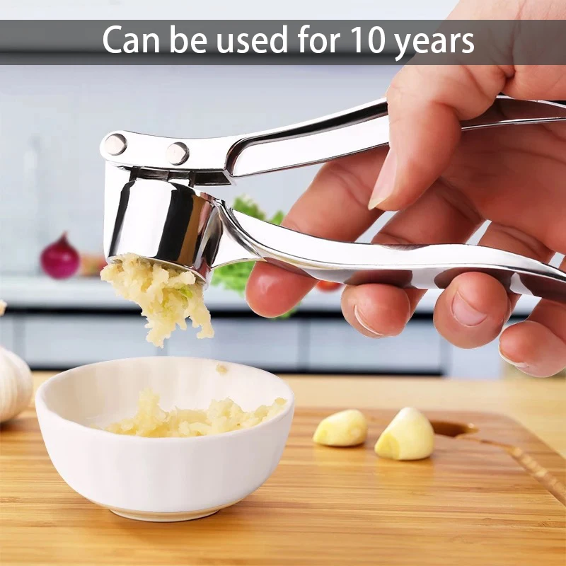 

4 in 1 Stainless Steel Garlic Press Crusher Kitchen Cooking Vegetables Ginger Squeezer Masher Handheld Ginger Mincer Tools