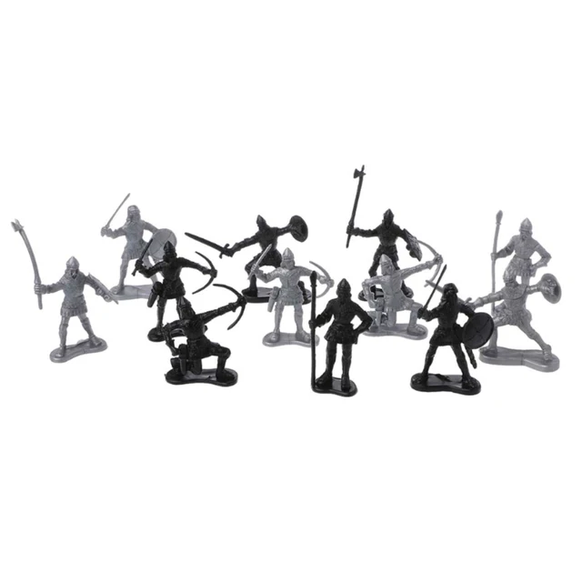 14pcs Plastic Medieval Knights Crossbow For Children Adult Gift Military Army Model Action Toy Soldier Figure Set DIY Play Home 4