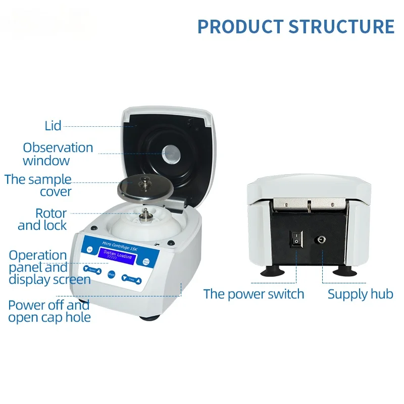 Lab High Speed Portable Micro Mini Centrifuge Machine with Tubes HL-15KS