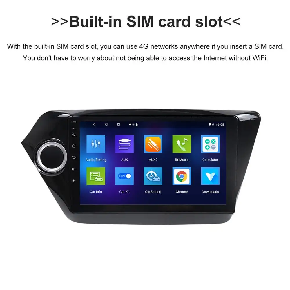 " Android 9,1 SIM Слот камера авто радио для KIA RIO 3 4 2011- gps Автомобильный мультимедийный видео плеер Мультимедиа Стерео 2din