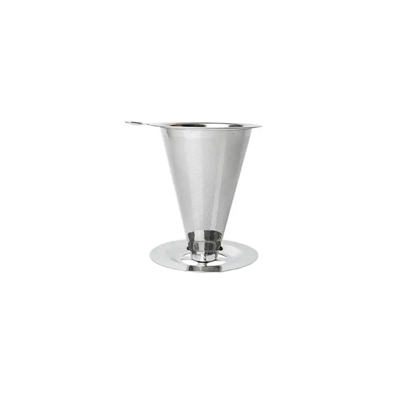 

Pour Over Coffee Dripper Stainless Steel Reusable Drip Cone Coffee Filter M0XD