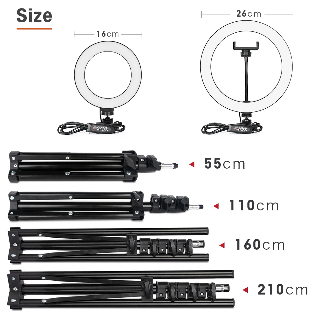 Photography Tripod phone tripod camera tripod photography tripod for Phone Holder Tripod Stand With/ Without Ring Light Selfie LED Photo Lamp Fill Light for Camera Video Live