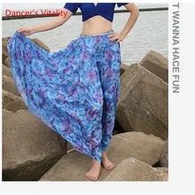 Этнический танец живота представление цыганская одежда богемные цветочные юбки женские льняные юбки