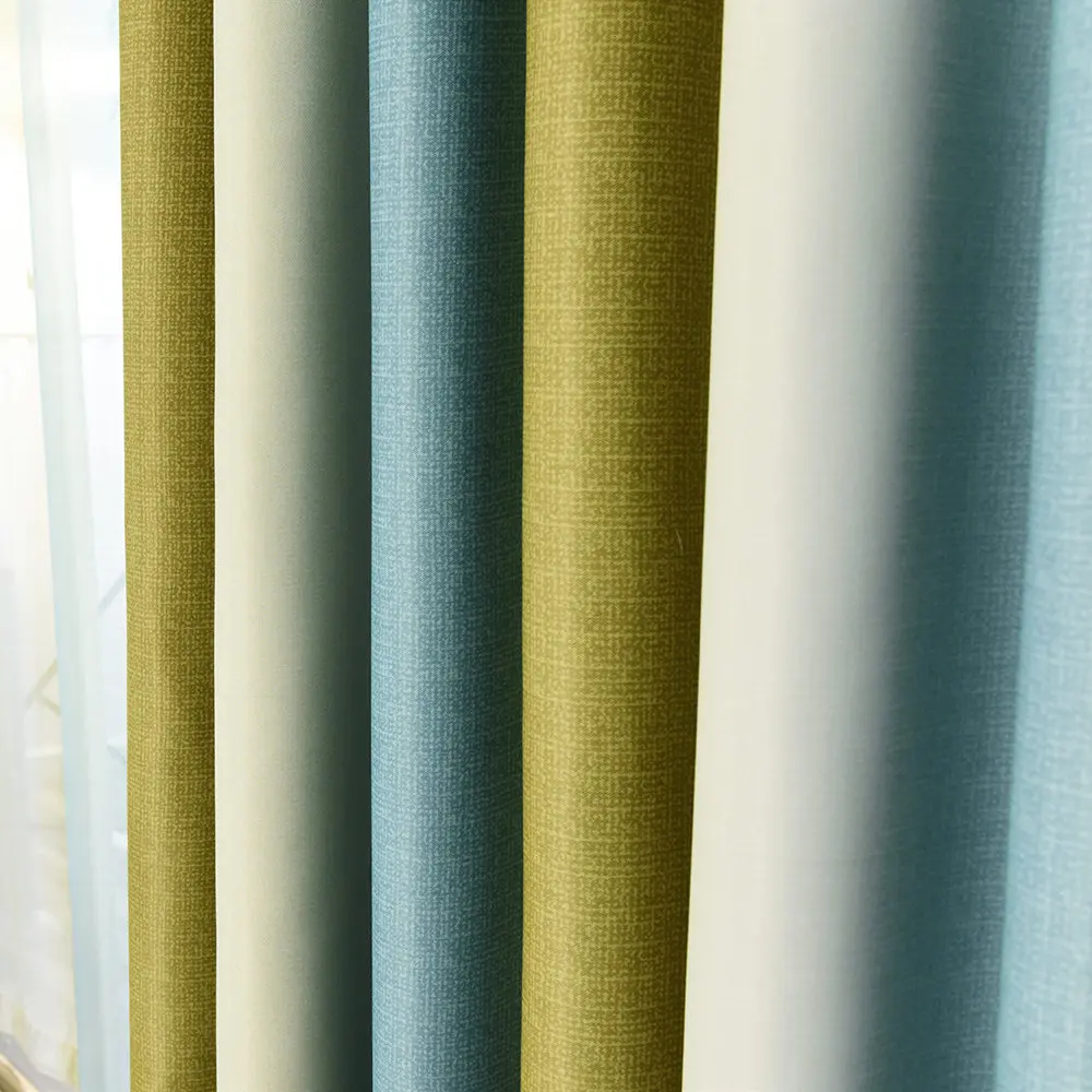 Современные Плотные плотные полосатые занавески для гостиной, спальни, градиентные занавески, занавески на окна, украшение для дома - Цвет: Color2 thick curtain