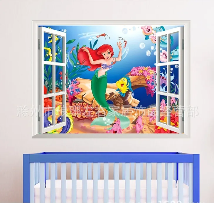 Disney Mermaid Fairy Wall Decals Kids Rooms Bathroom Home Decor Underwater Bubble Fish Wall Stickers Mural Art DIY Poster Disney Mermaid Fairy Wall Decals Kids Rooms Bathroom Home Decor Underwater Bubble Fish Wall Stickers Mural Art DIY Poster