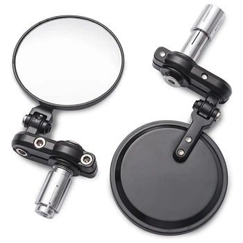 

Aluminum Alloy Modified Motorcycle Electric Car Universal Classic Retro Folding Black Round Handle Mirror