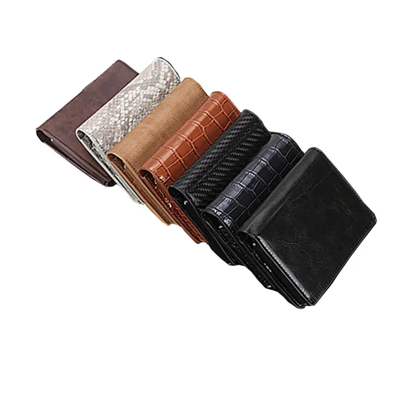 Двойной Бумажник для карт Алюминиевый RFID блокирующий металлический женский