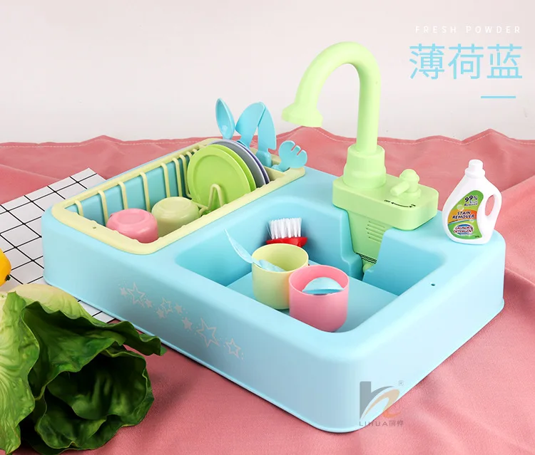 Детская электрическая кухонная вытяжка для воды, посудомоечная машина для девочек, игровой дом, кулинарная модель, подарок