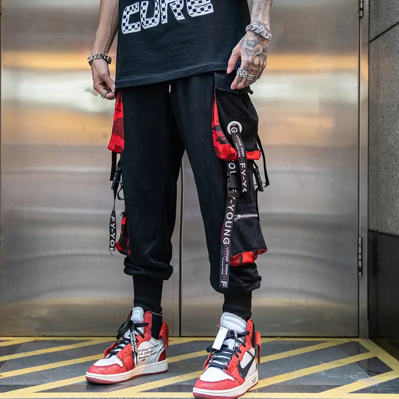 AOGZ Hip Hop Techwear Cargo Pants Men Streetwear Harajuku Tactical Pants  Trousers Jogging Pants Loose Casual