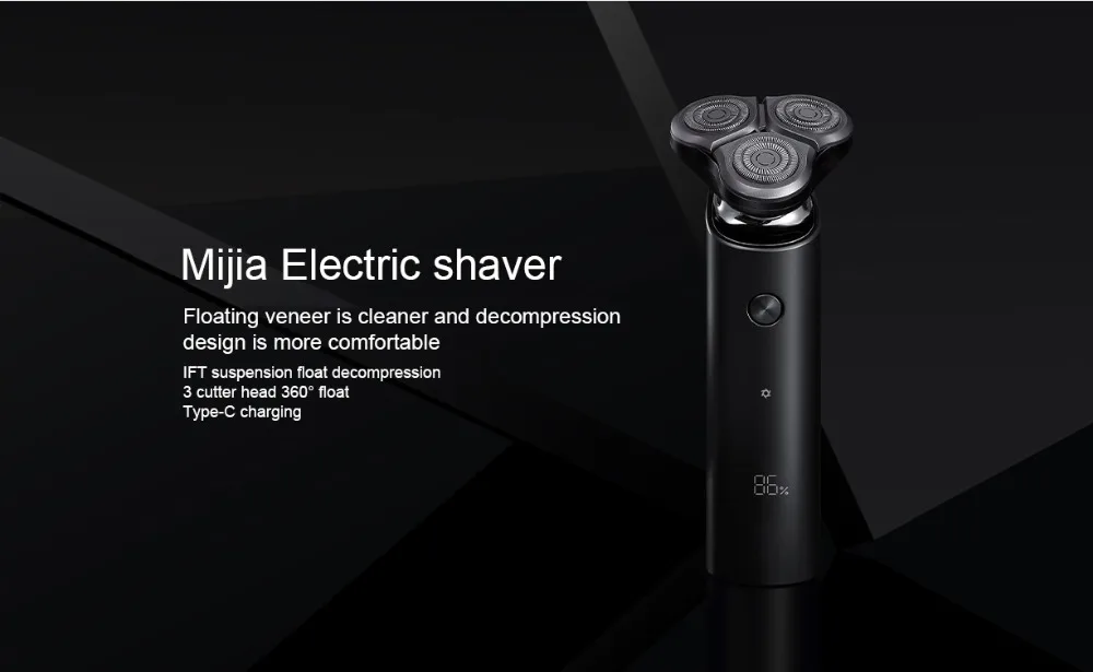 Бритва для электробритва Xiaomi Mijia для мужчин, перезаряжаемая машинка для сухого влажного бритья с 3 головками, триммер для бороды, моющийся, с двойным лезвием