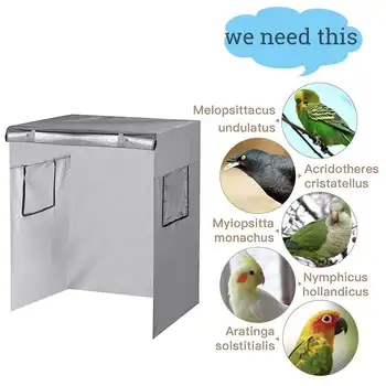

Bird Cage Cover Sleep Helper Bird Parrot Nests Cover Breathable dustproof Light proof Cage Cover Bird Supplies Silver sunshade