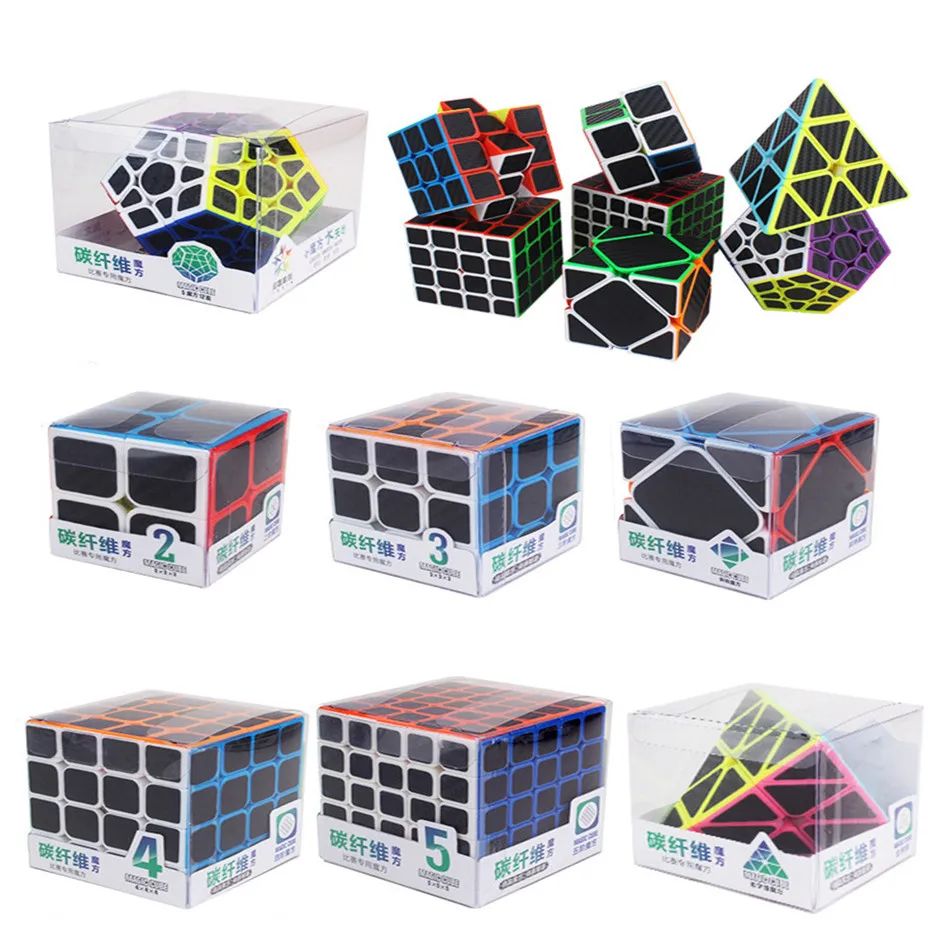 Pyramid Megaminx Mirror Cubes Set 7PCS Moyu 2x2 3x3 4x4 5x5 Magic Speed Cubes 