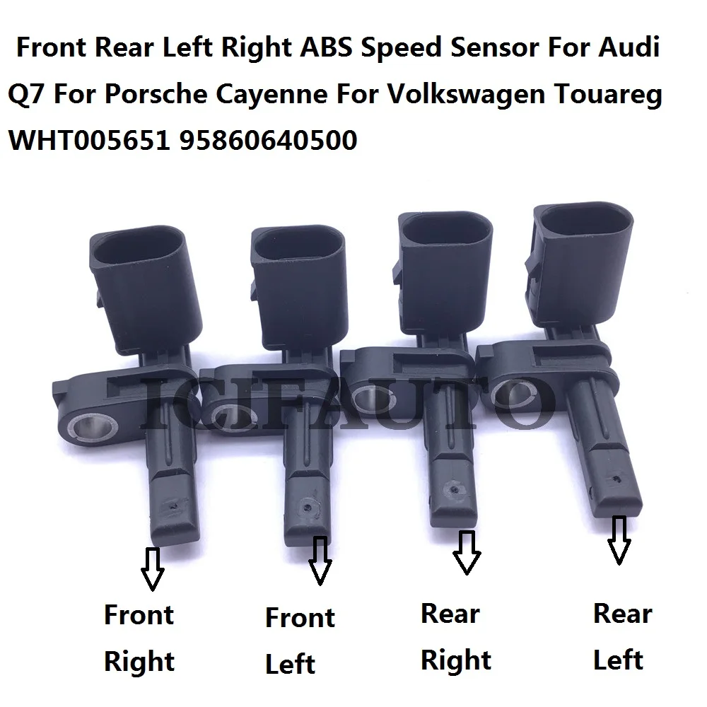 4 Pcs Wheel Speed Abs Sensor For Audi Q7 VW Touareg For Porsche Panamera  Cayenne WHT005651, WHT005651A, 7P0927807, 95860640501