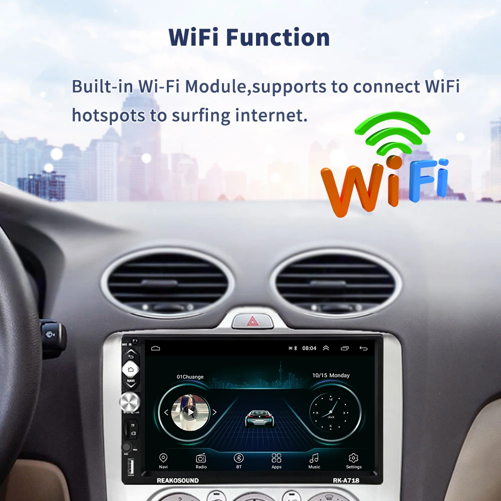 AMPrime 7 ''hd 2 Din Авторадио Android 8,1 мультимедийный плеер gps навигация Bluetooth аудио Wifi USB FM MirrorLink 2dinCar радио