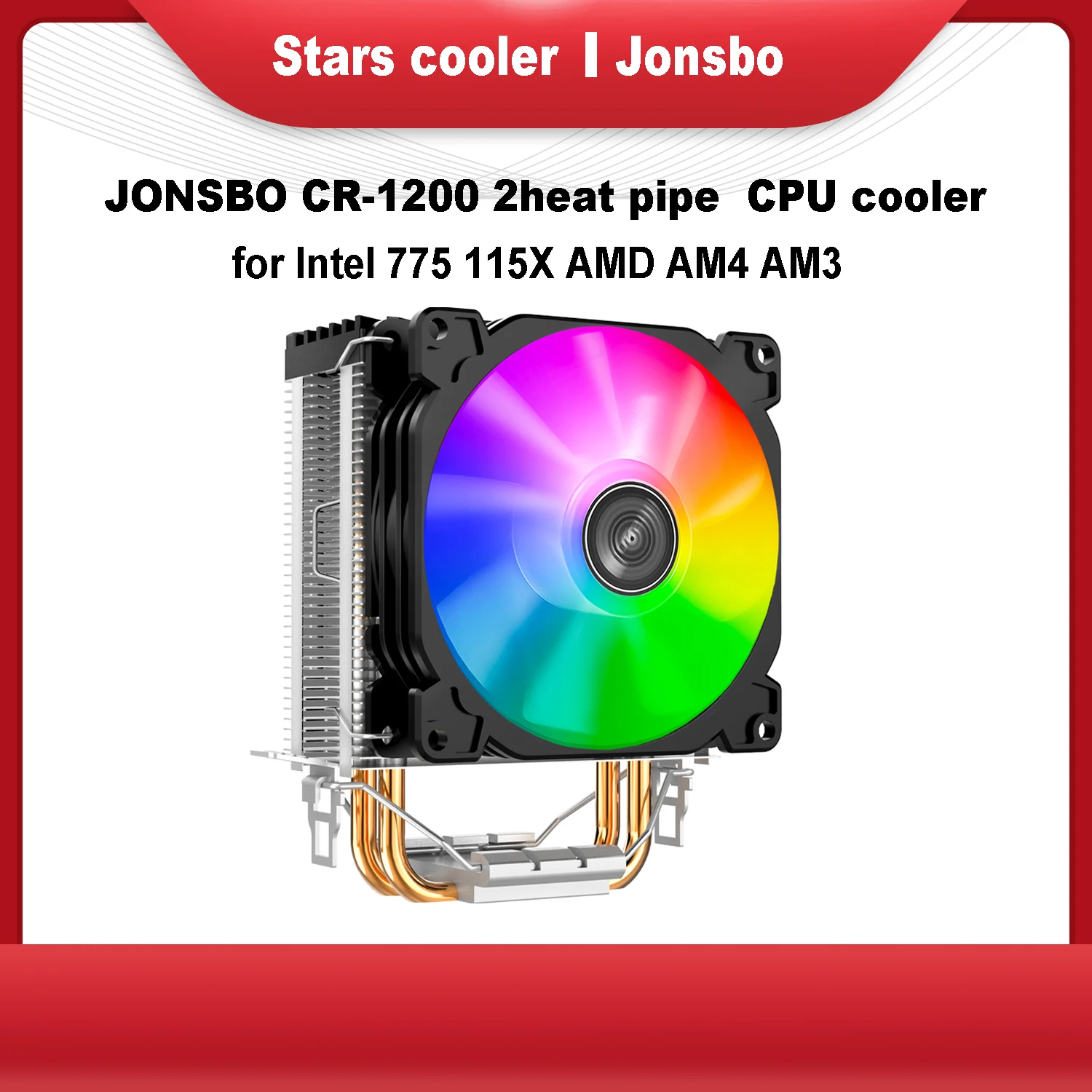 JONSBO CR-1200 2 тепловая трубка для Intel 775 115X AMD AM4 AM3/процессорный кулер с 9-сантиметровым