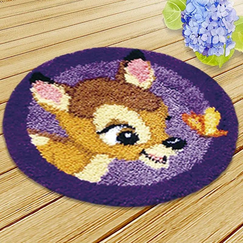 

Deer Cross-Stitch Kits Latch hook Rug Kits Embroidery Stair Carpet DIY Mats Stitch threads Carpet embroidery Yarn For Knitting