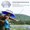 Tête pliable parapluie chapeau Anti-pluie Anti-UV extérieur casquettes de pêche Portable voyage randonnée plage pêche matériel pesca vêtements de pluie ► Photo 2/6