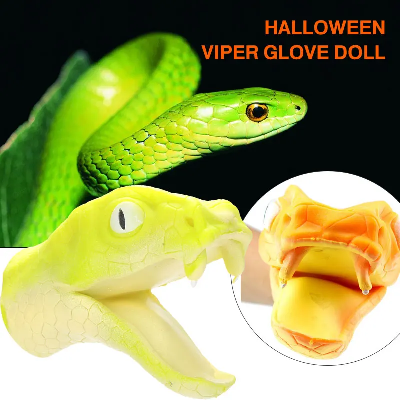 

Toy Viper Hand Puppet Snake Party Relax Tpr Kuso Toys Props Kids Fearsome Pranks Small Entertainment Halloween Game Cool