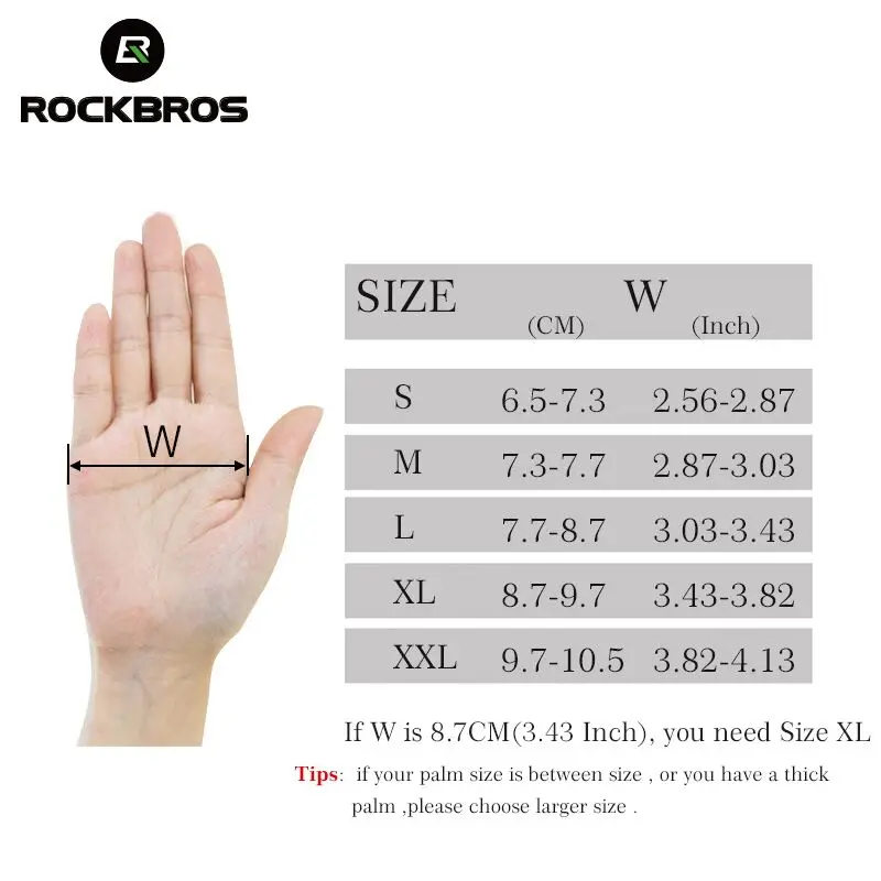 ROCKBROS Touch Screen Bike Gloves Winter Thermal Windproof Warm Full Finger Cycling Glove Anti-slip Bicycle Gloves For Men Women 6