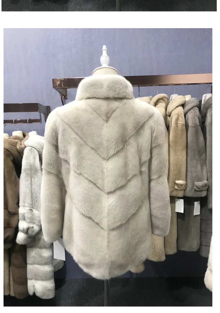 Натуральный мех короткий стиль норковая шуба женская зимняя теплая норковая шуба Новая зимняя мода мех для
