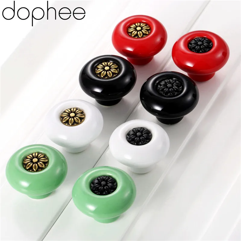 

New Vintage Furniture Handle Ceramic Door Knob Cupboard Drawer Cabinet Knobs and Handle kitchen Pull Handle Furniture Hardware