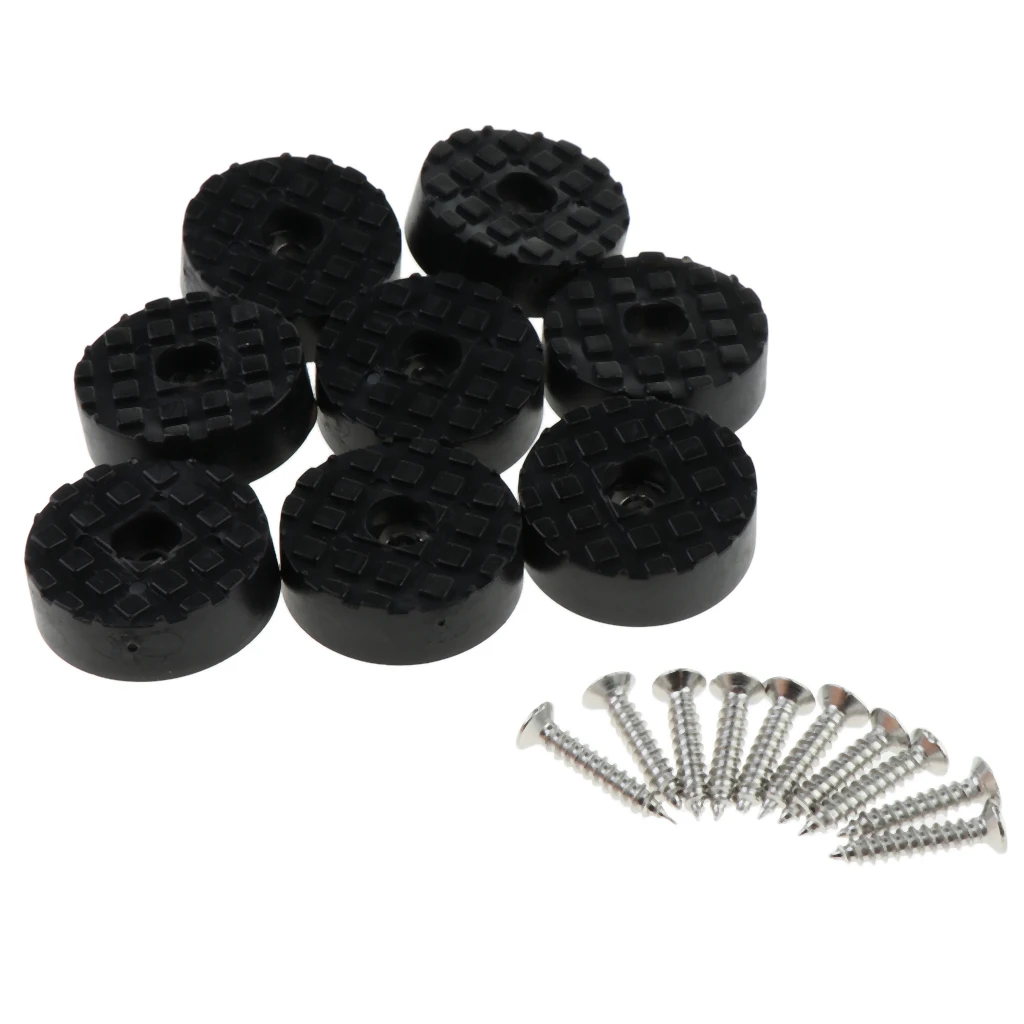 

8pcs Non-Skip Furniture Pads Chair Table Cabinet Rubber Bumper Feet Pads with Tapping Screws Round 3cm Diameter