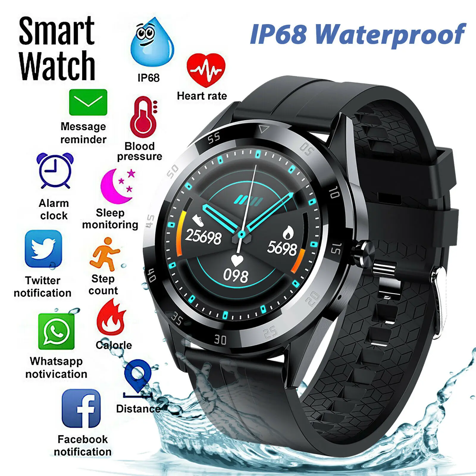 Y10 Smart Watch 1.54 Inch Full Touch Screen For Android & IOS