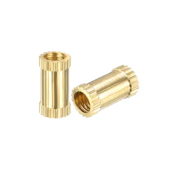 

uxcell M3 x 8mm(L) x 4mm(OD) Female Thread Brass Knurled Threaded Insert Embedment Nuts, 200 Pcs