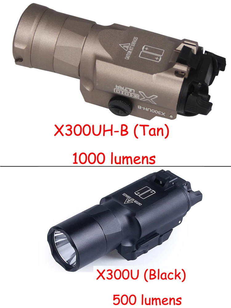 Светильник Glock Flash Тактический оружейный светильник X300UH-B X300U X300 пистолетный пистолет белый светодиодный светильник для охоты для 20 мм Пикатинни