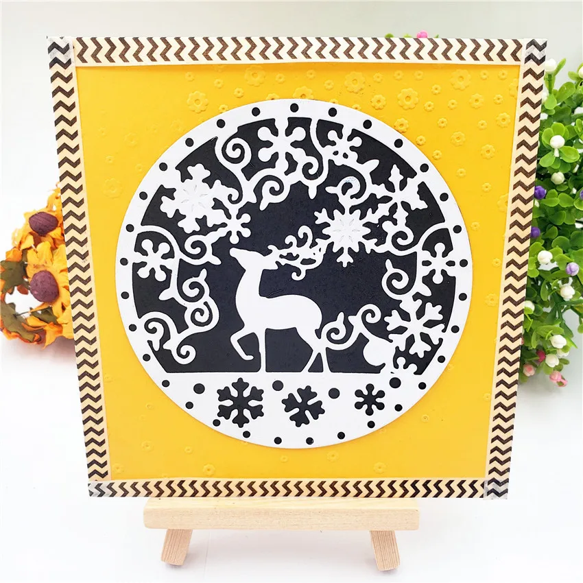 

Ecool Christmas snow Deer Metal Cutting Dies for DIY Scrapbooking Photo Album Decorative Embossing Paper Card Crafts Die cut