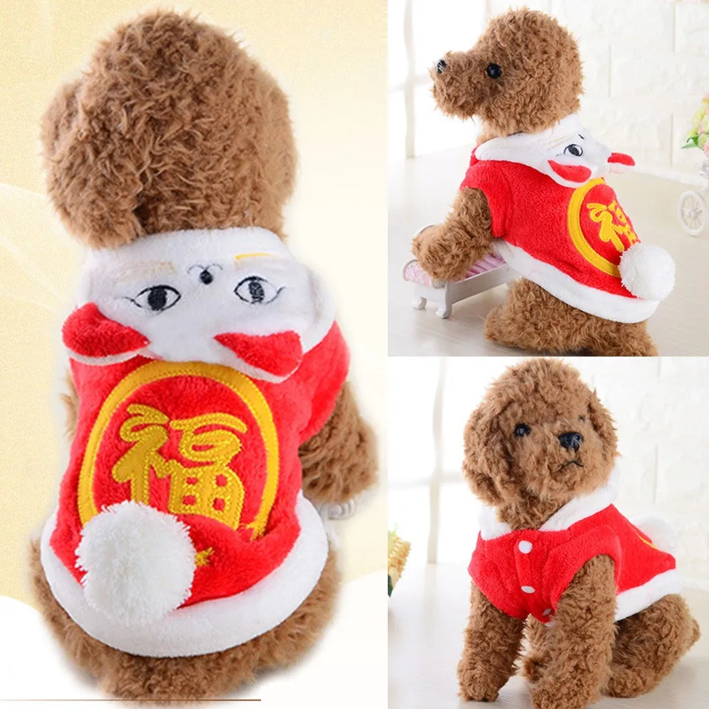 

Pet Dog Winter Cat Print Hooded Clothes Pet Dog Long Sleeve Top Pet Dog Clothes Winter Clothes Ubranka Dla Psa   