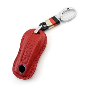 

Luxury Genuine Leather Car Key Cover Case for Porsche Panamera 2017-2019 Cayenne 2018 2019