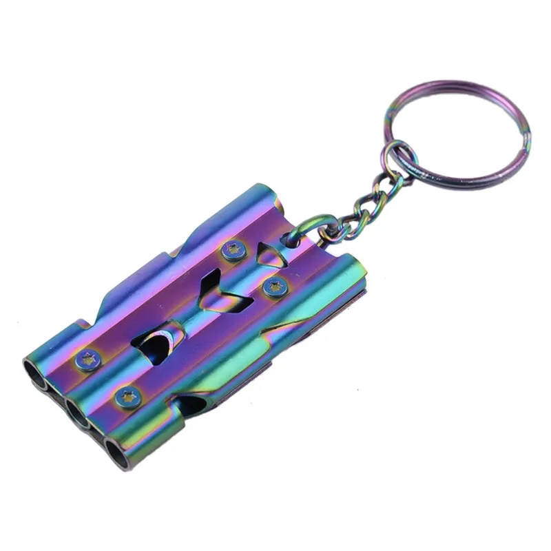 Portable Triple Pipe High Decibel Whistle Emergency SOS Whistle Keychain EDC Tool Outdoor Survival And Cheerleading