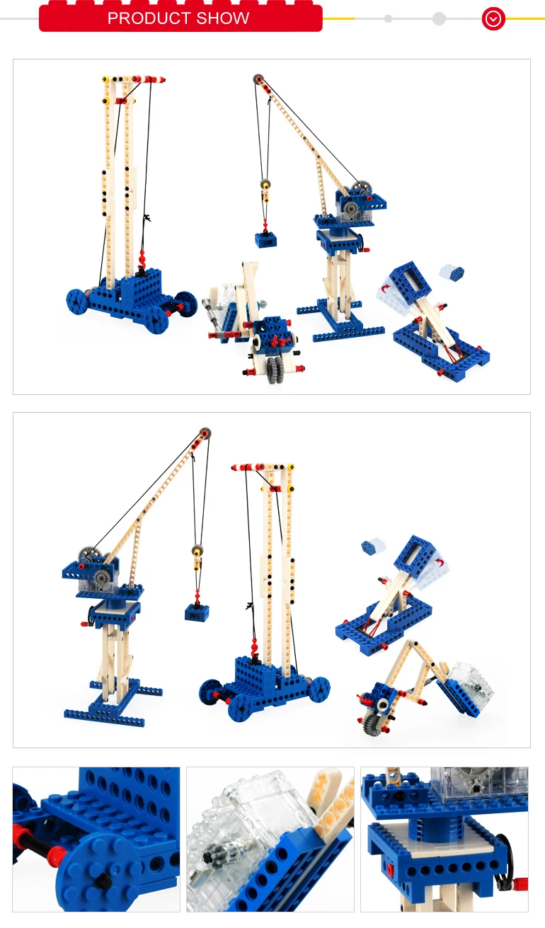 Wange Educational Machinery   blocks Toys set Terminal Crane 4 In 1 For Boys Kids