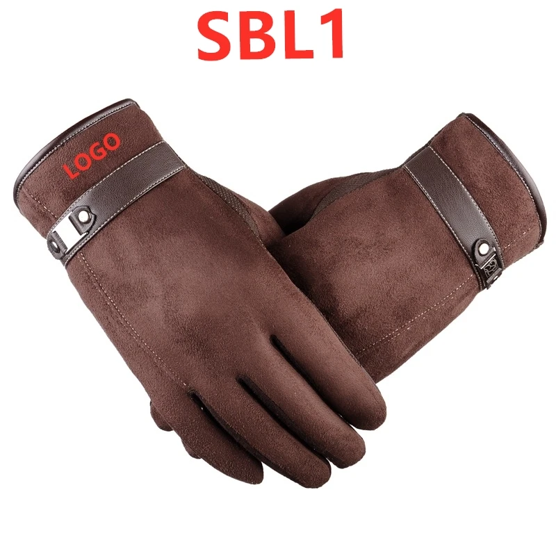 SBL1 бренд осень зима хлопок замша плюс популярные теплые спортивные перчатки все относятся к мужские Нескользящие перчатки для вождения с сенсорным экраном