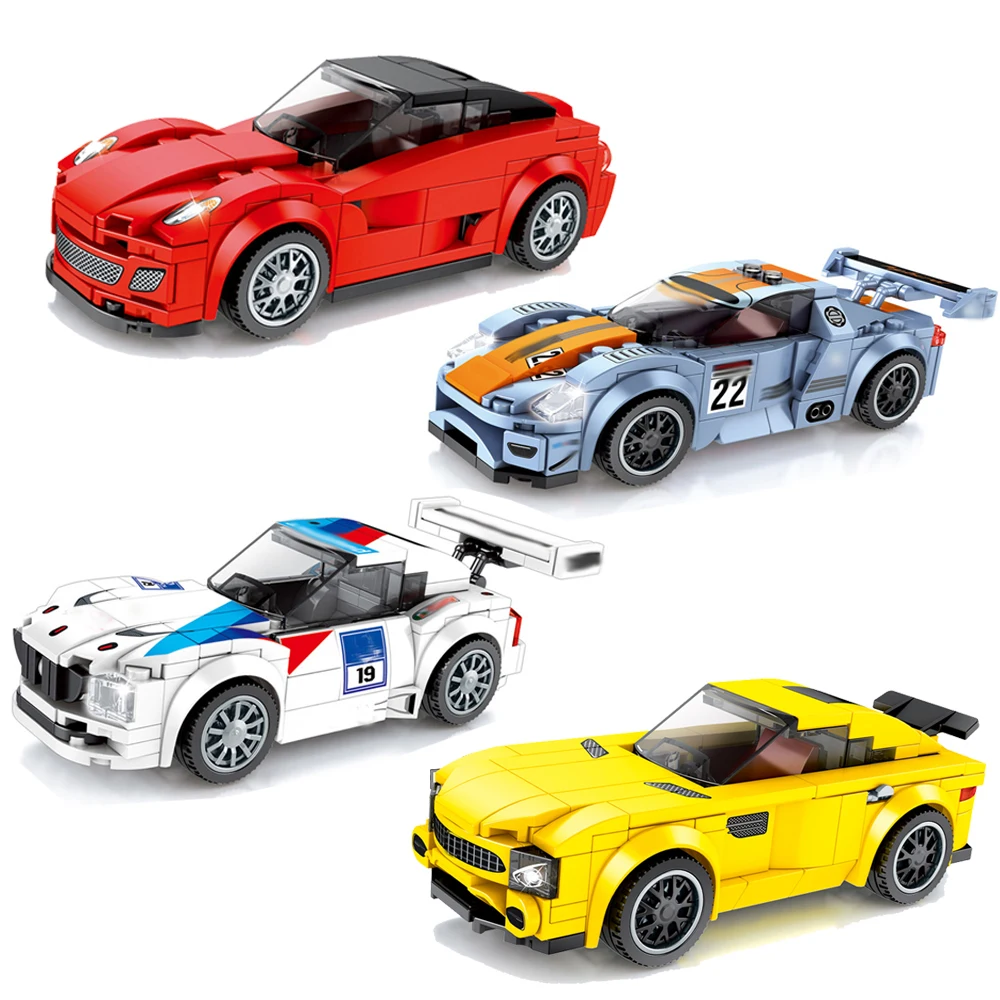 No original box 4 шт. создатель города Technic Super Racers скоростные чемпионы суперкар гоночный автомобиль модель строительные блоки кирпичи игрушки Juguetes Рождественский подарок - Цвет: No original box