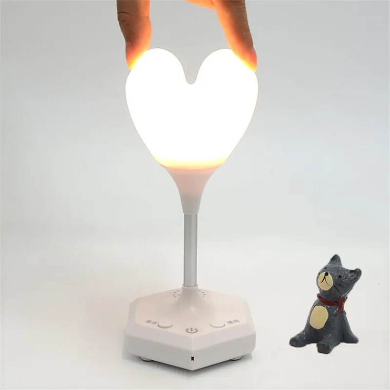 Heart Shaped Silicone LED Night Light Record Message Romantic Atmosphere Lampara Bedroom Bedside Lamp Creative Lighting For Girl