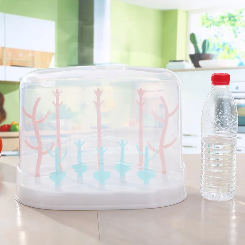 

[Good German Meng] Dustproof Feeding Bottle Drying Rack Multi-functional Draining Shelf Baby Drying Rack BABY'S Feeding Bottle S