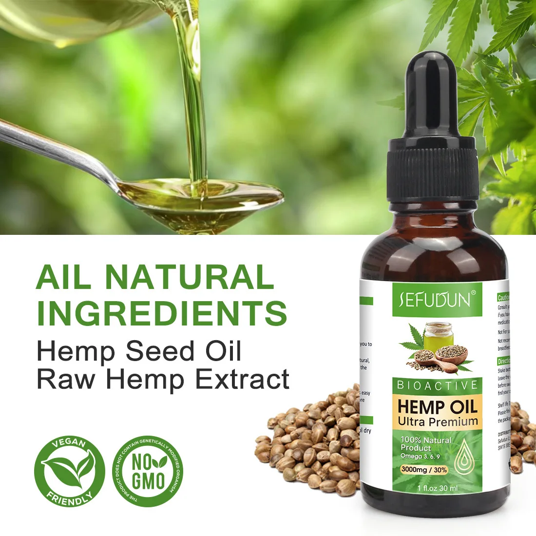 30ml 100 Organic Hemp CBD Oil 3000mg Bio active Hemp Seeds Oil Extract Drop for Pain 3
