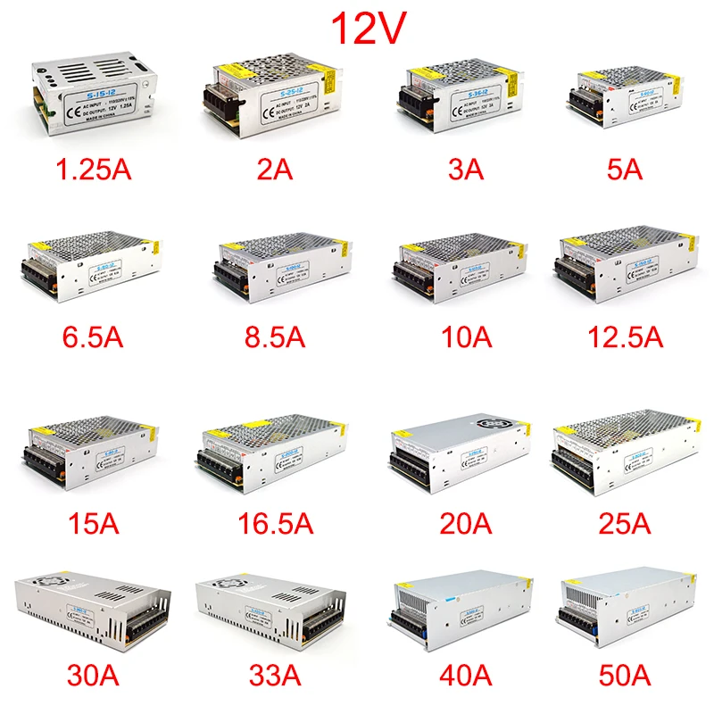 AC 12V 18V 48V Power Supply Transformer 1A 2A 3A 5A 10A 15A 20A 30A Power Supply Adapter 12 Volt 18 Volt 48 Volt For LED Strips (8)