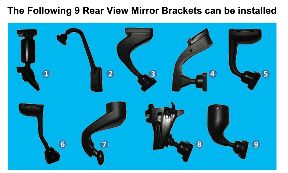 The Following 9 Rear View Mirror Brackets can be installed