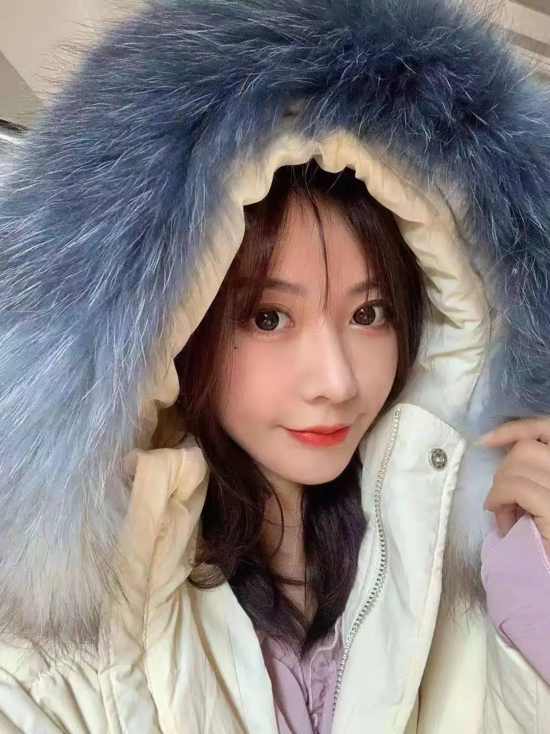 Winter thick warm fluffy bread style white duck down coat female fashion casual oversied hooded warm down parkas coats F337