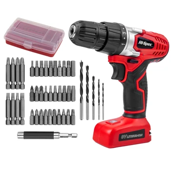 

Hi-Spec 45pc 8V Cordless Drill Screwdriver 1300mAh Li-ion Battery Electric Home DIY Power Screwdriver with Bits Accessory Set