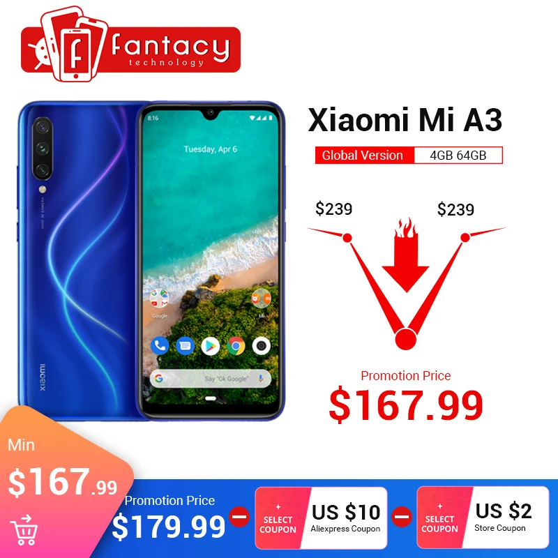  Xiaomi mi A3 mi A3 4GB 64GB Глобальная версия