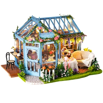 

2020 DIY Dollhouse Wooden doll Houses Miniature Doll House Furniture Kit Casa Music Led Toys for Children Birthday Gift A68D