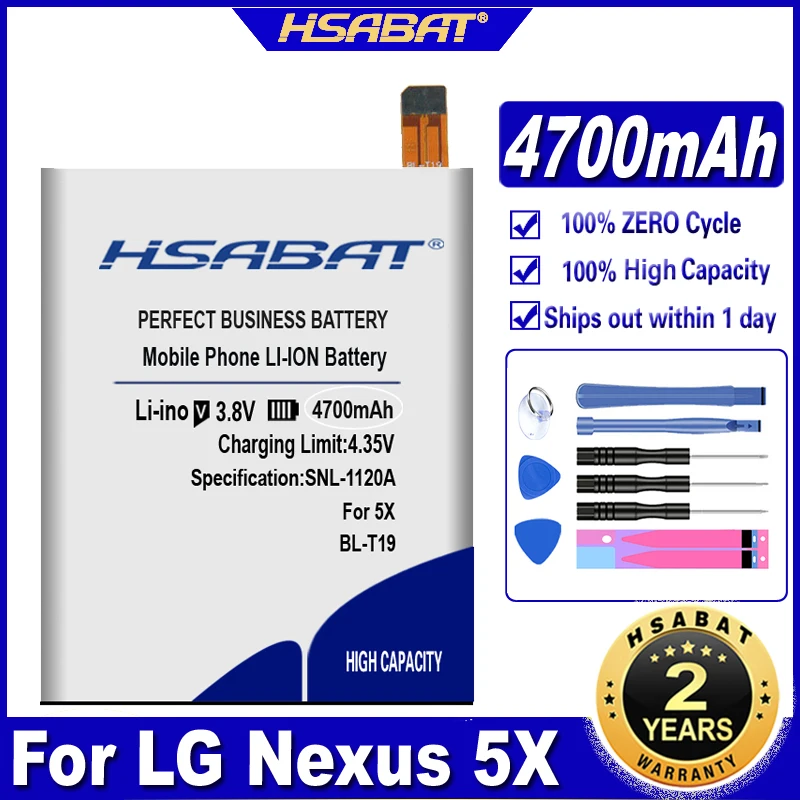 Аккумулятор HSABAT 4700 мАч BL-T19 BL T19 для LG Nexus 5X аккумулятор H790 H791 H798 BLT19 | Мобильные
