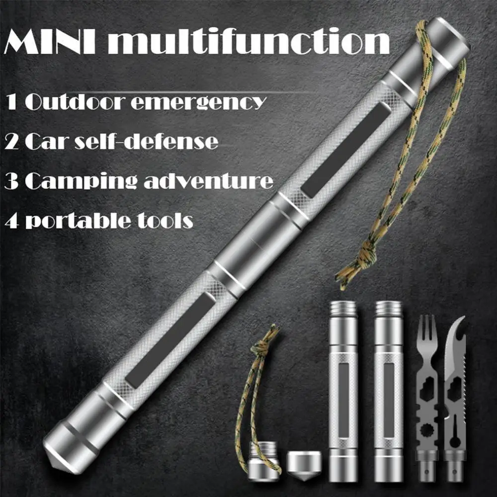 Открытый многофункциональный инструмент для самозащиты нож и вилка набор компас