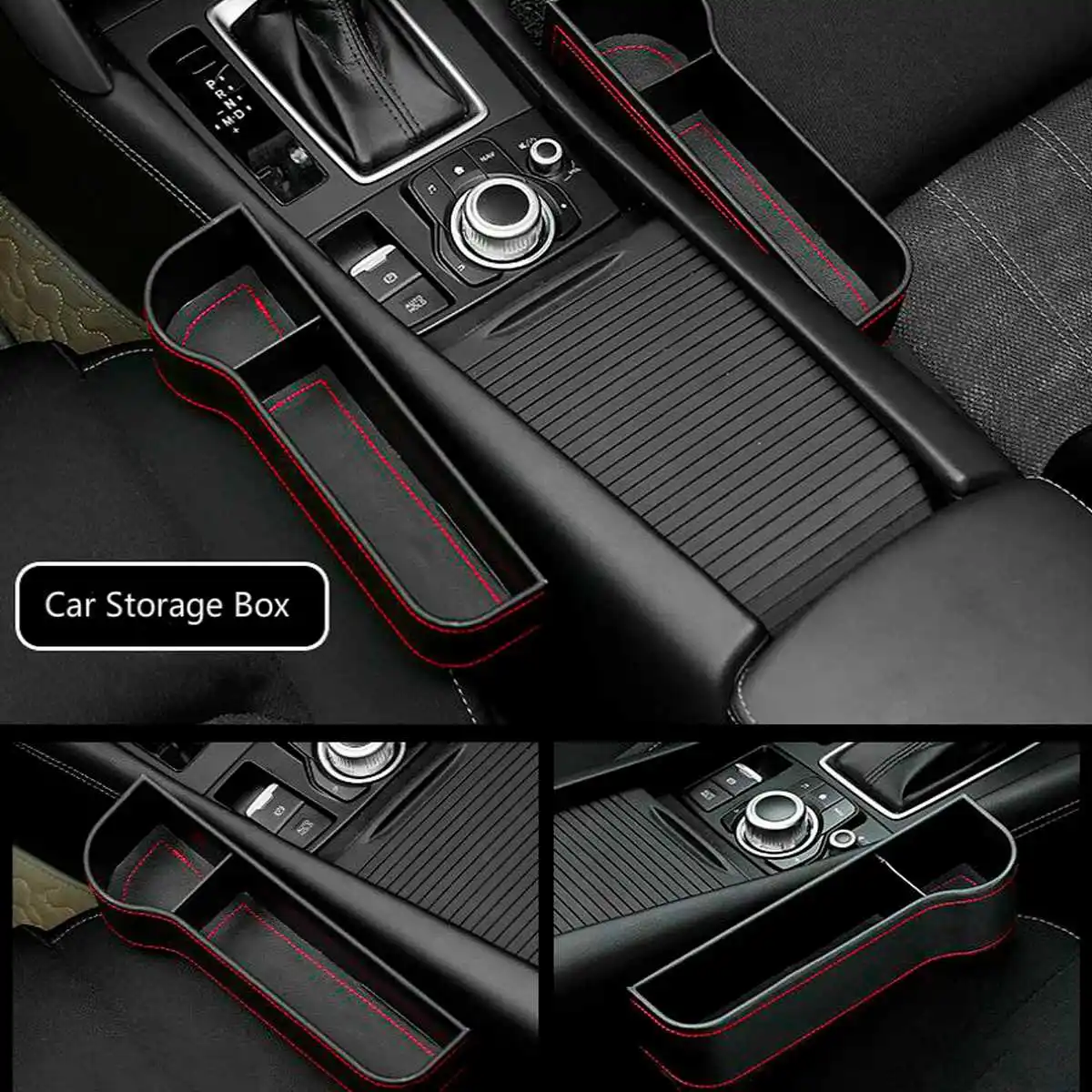

Leather Car Seat Storage Box Driver Passenger Side Car Seat Clip Storage Box Multi-Function Car Supplies for VW for BMW for FORD