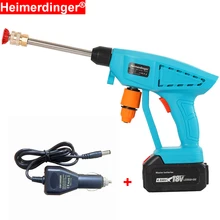 Portable 18Volt. Rechargeable Lithium Battery Powered Cordless High Pressure Car Washer Cleaner washing gun